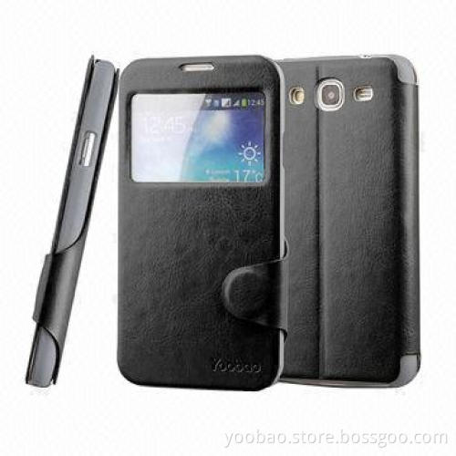 Fashionable Leather Mobile Cases for Samsung i9150, Made of High-grade Microfiber Material